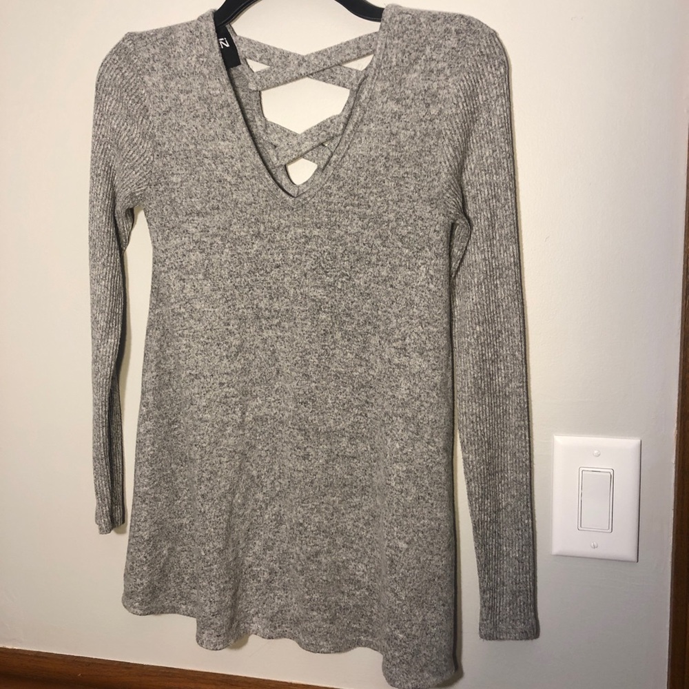 Iz Byer Grey Sweater Tunic